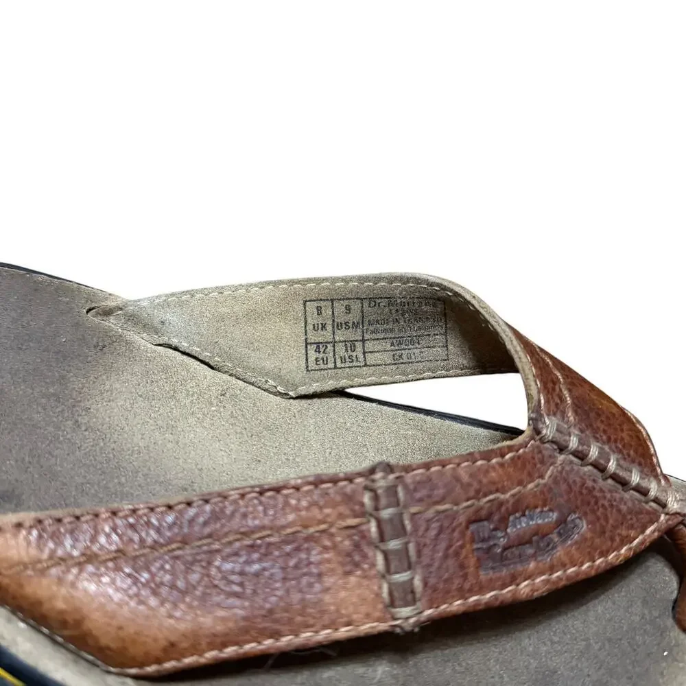 Dr. Martens Mens Brown Leather Thong Sandals Size 9